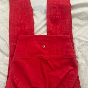 Lululemon Red High-Waisted Luxtreme Leggings
